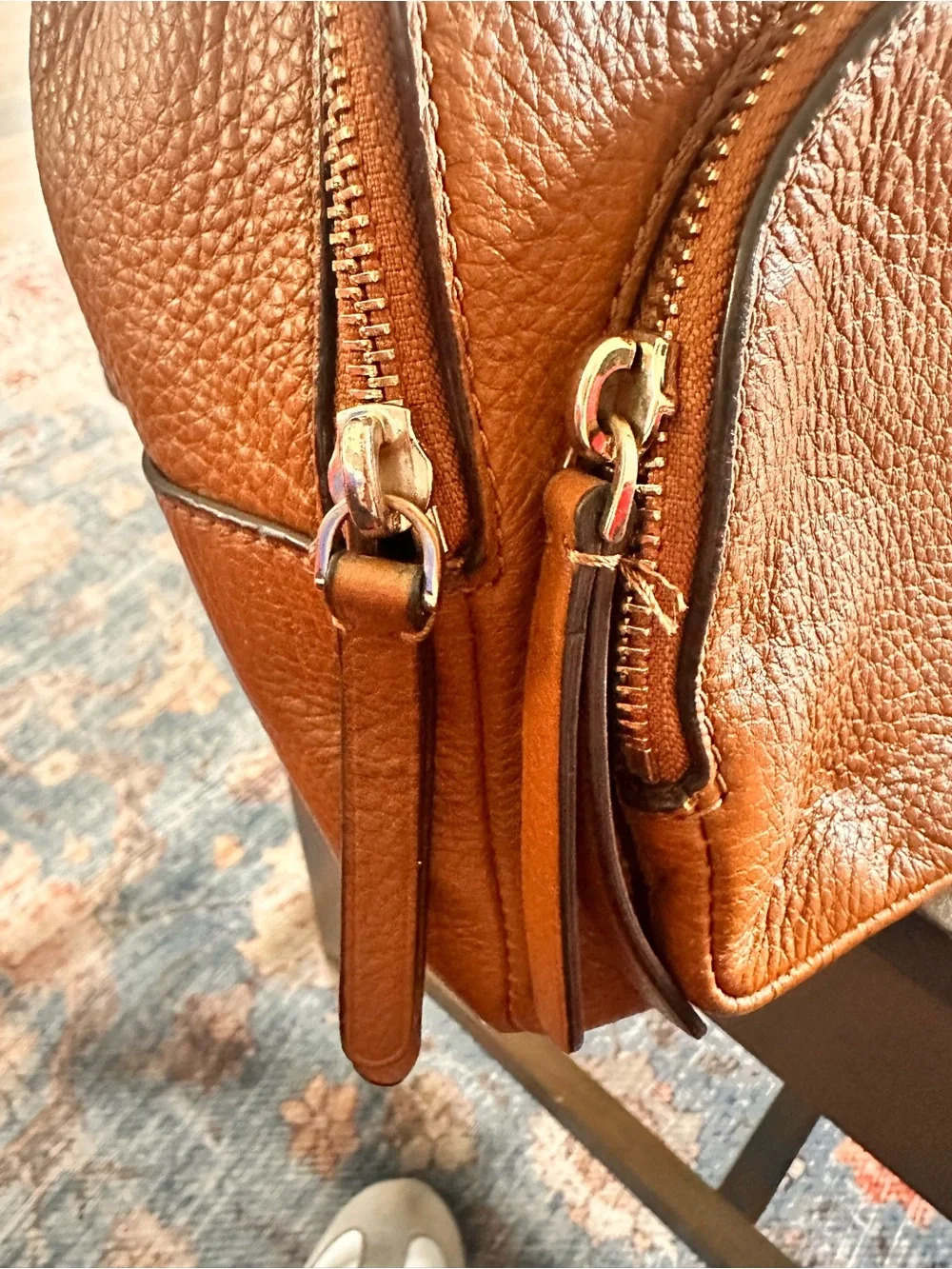Kate spade pebbled leather mini back pack in camel